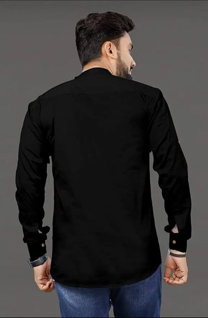 Men's Slim Fit Full Sleeve Cotton Short Kurta Pack of 2